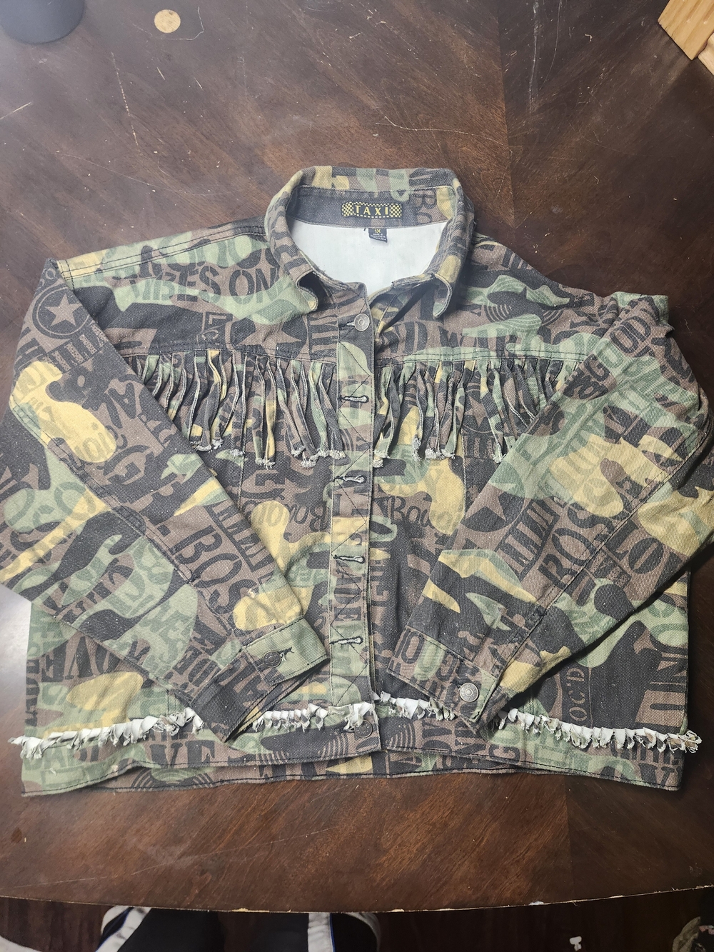 Vintage Taxi Camo Cropped Jacket Sise 1X